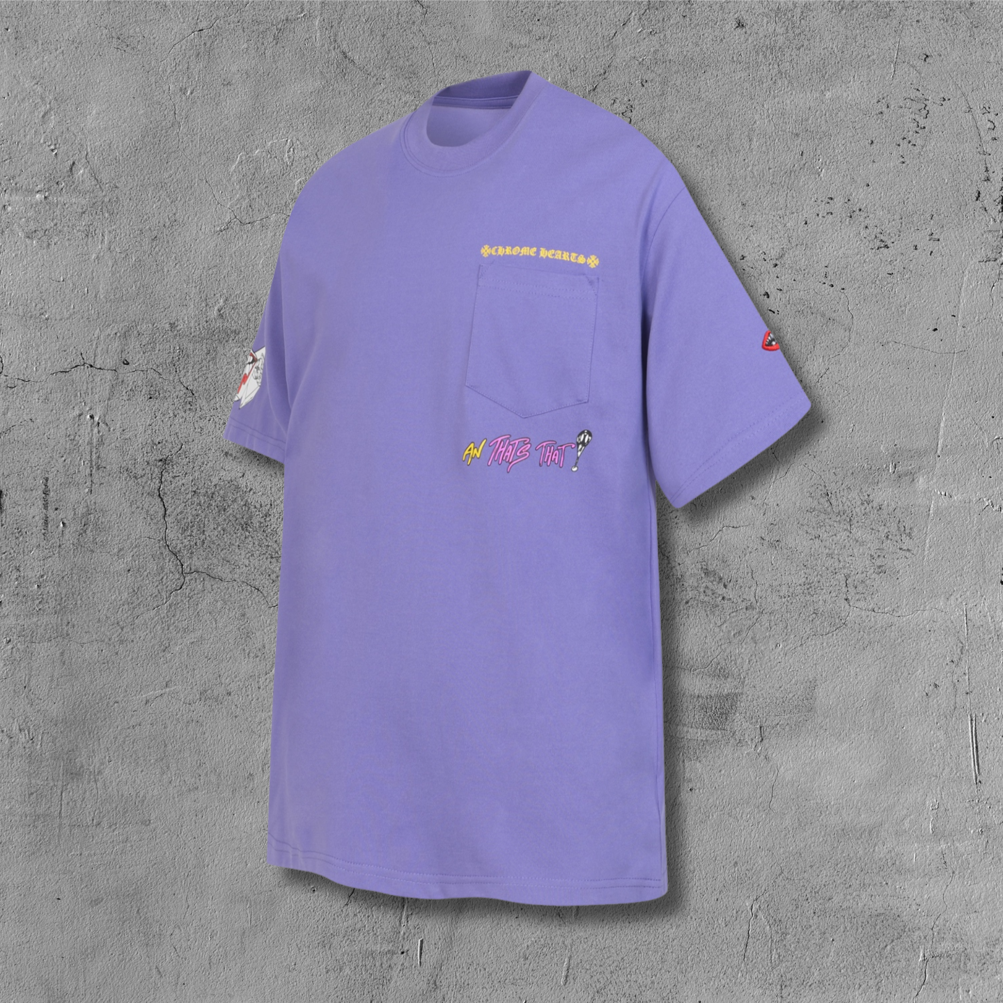 Script Graphic Pocket Purple T-Shirt™