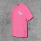 Embroidered Logo Metal Cross Pink T-Shirt™