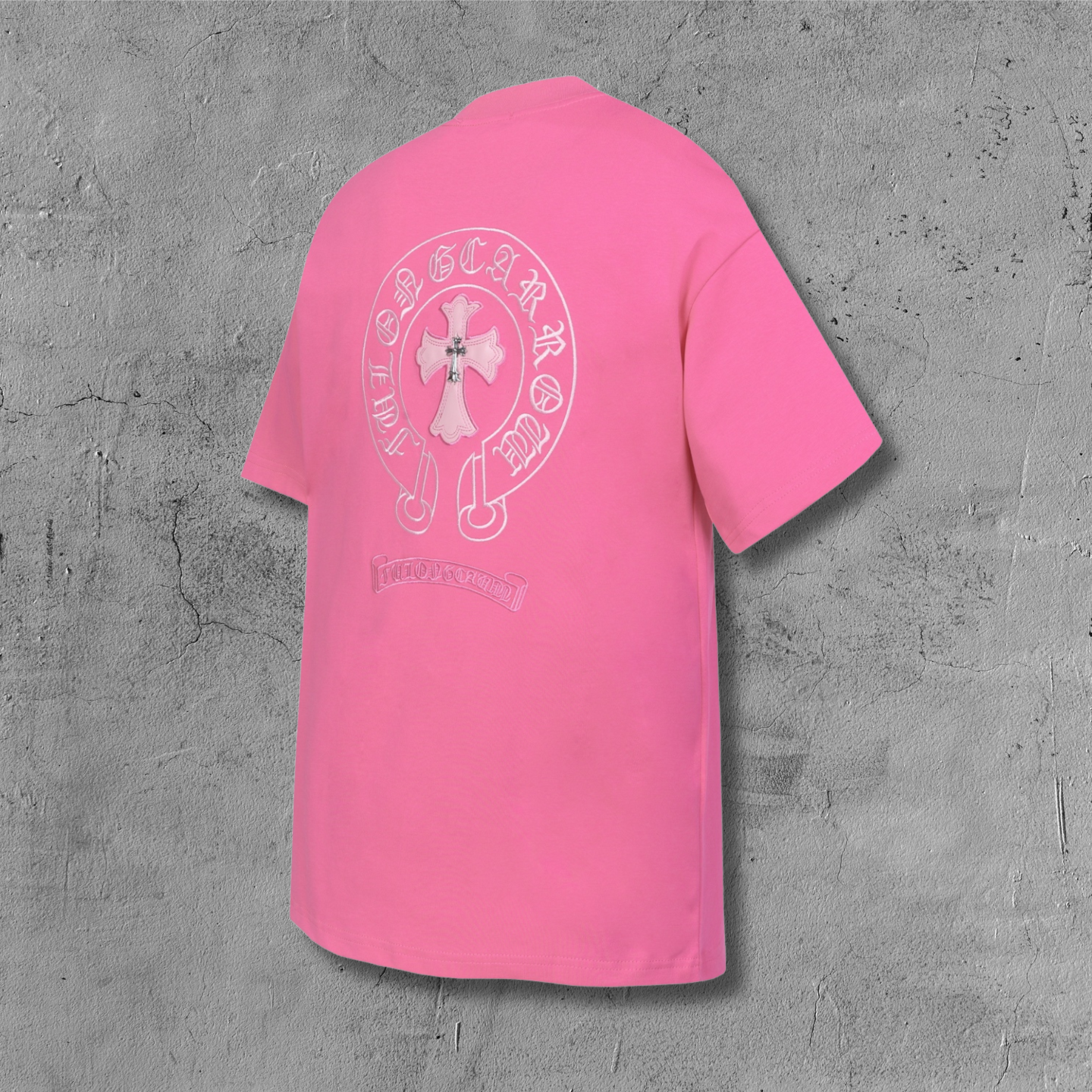 Embroidered Logo Metal Cross Pink T-Shirt™
