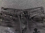 Black & White Cross Patch Fleurknee Dark Grey Jeans™
