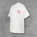 Pink Embroidered Logo Metal Cross White T-Shirt™