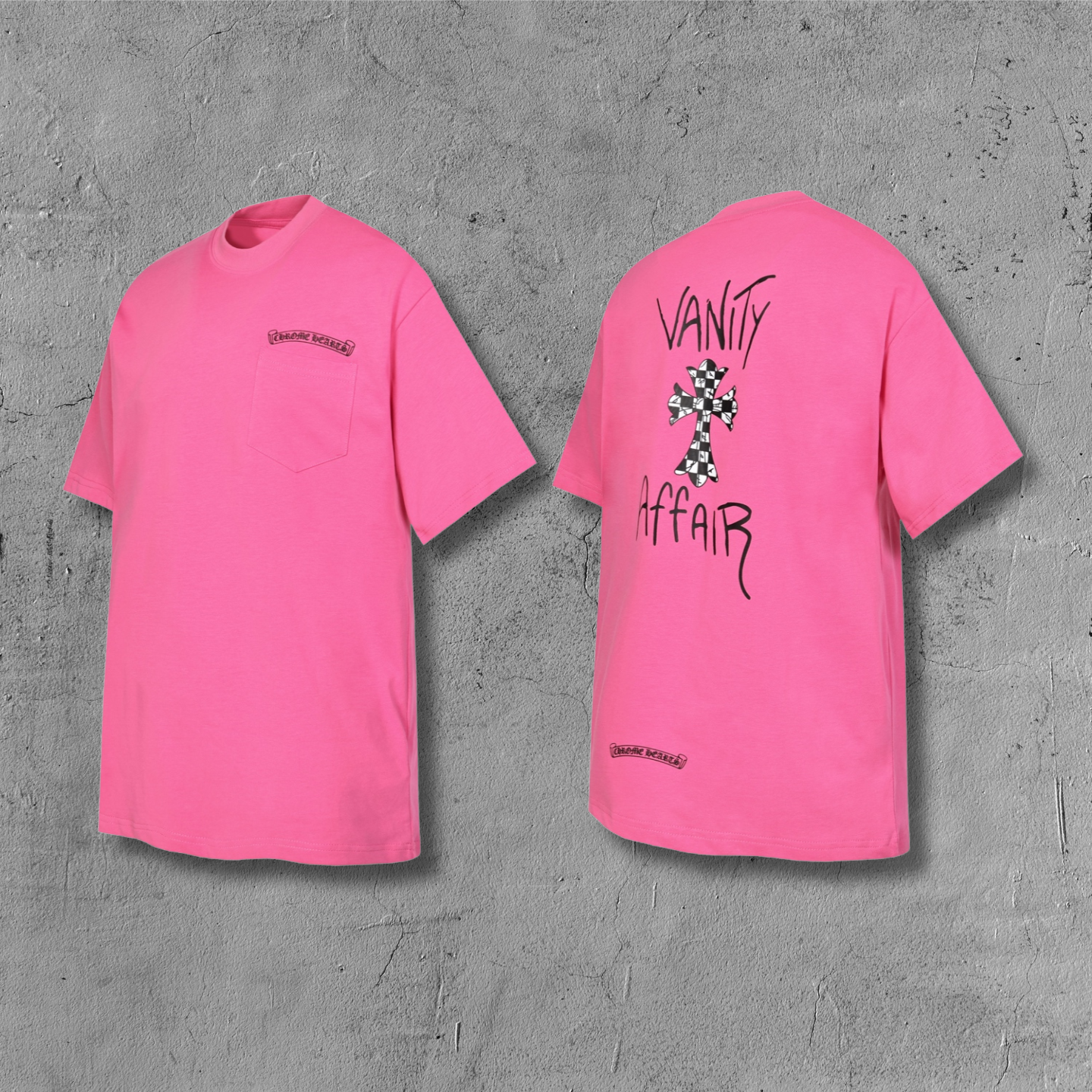 Checker Cross Vanity Affair Pink T-Shirt™