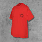 Checker Flag Mouth Graphic Pocket Red T-Shirt™