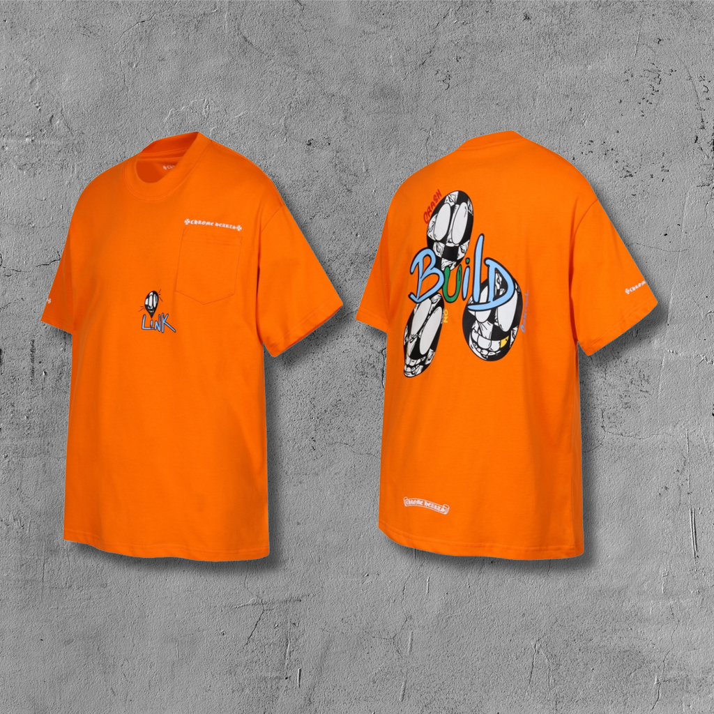 Link Build Graphic Orange T-Shirt™