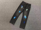 Mixed Blue Cross Patch Dark Grey Denim Jeans™