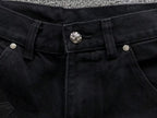 Black Cross Patch Black Jean Shorts™