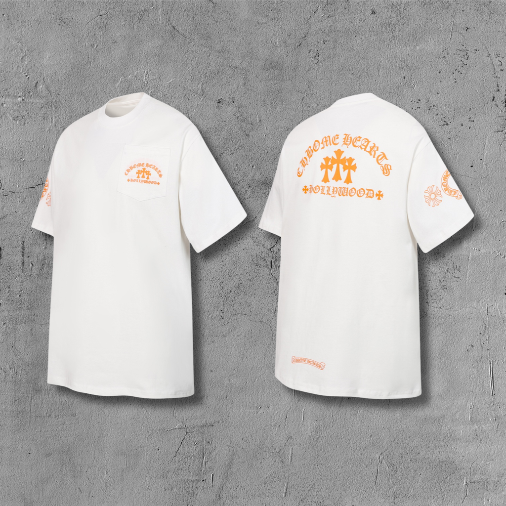 Hollywood Cross Logo Pocket White T-Shirt™
