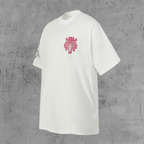 Ornate Pink Dagger Typography White T-Shirt™