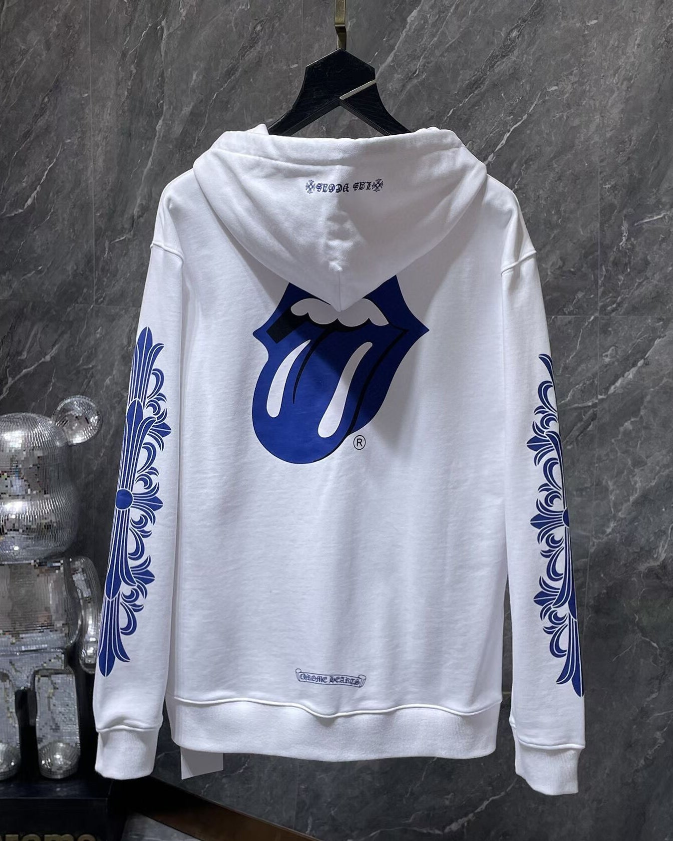 R-ing Stones Hoodie White Blue™