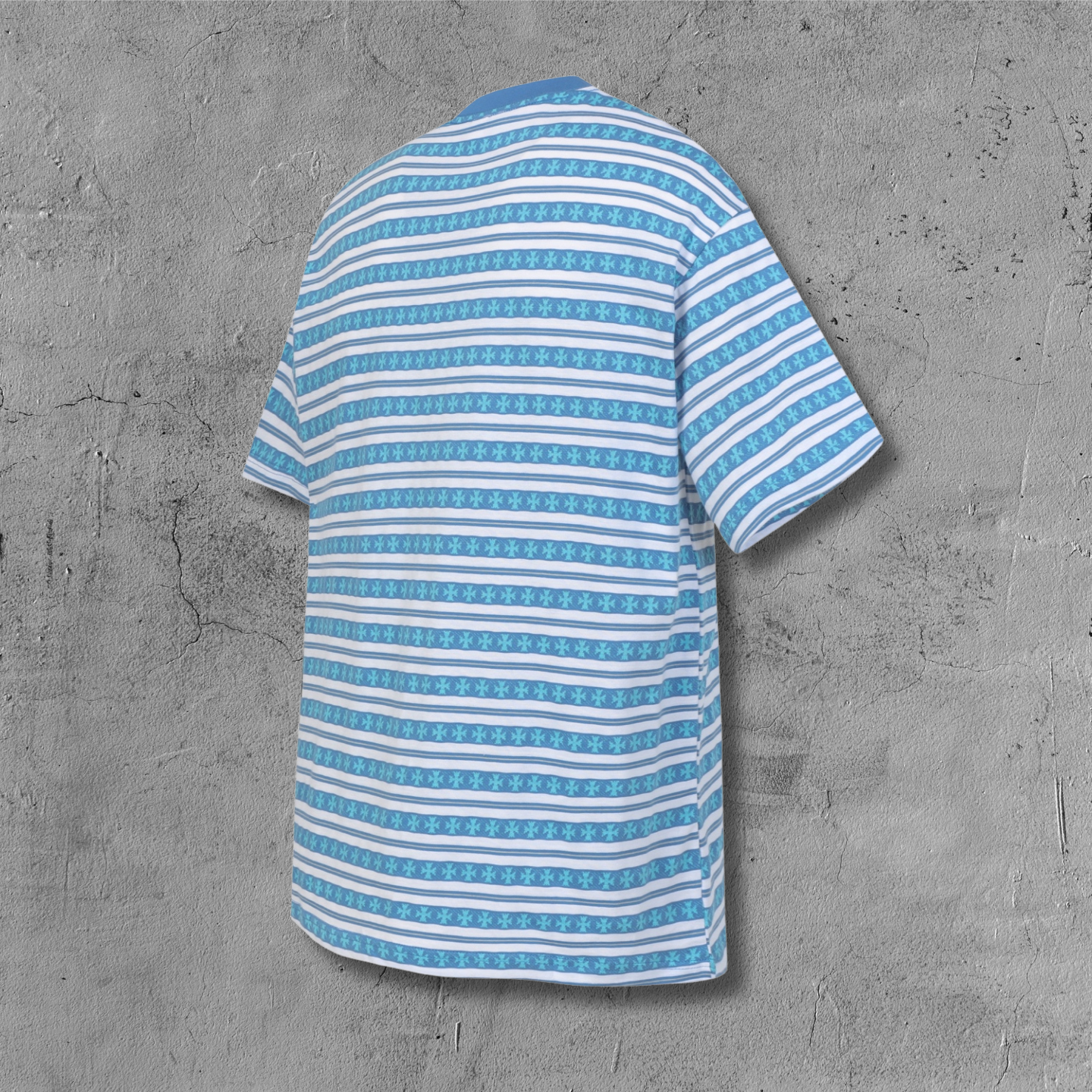 Blue Stripe Cross Pattern T-Shirt™