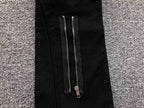Blue & White Cross Patch Black Zipper Jeans™