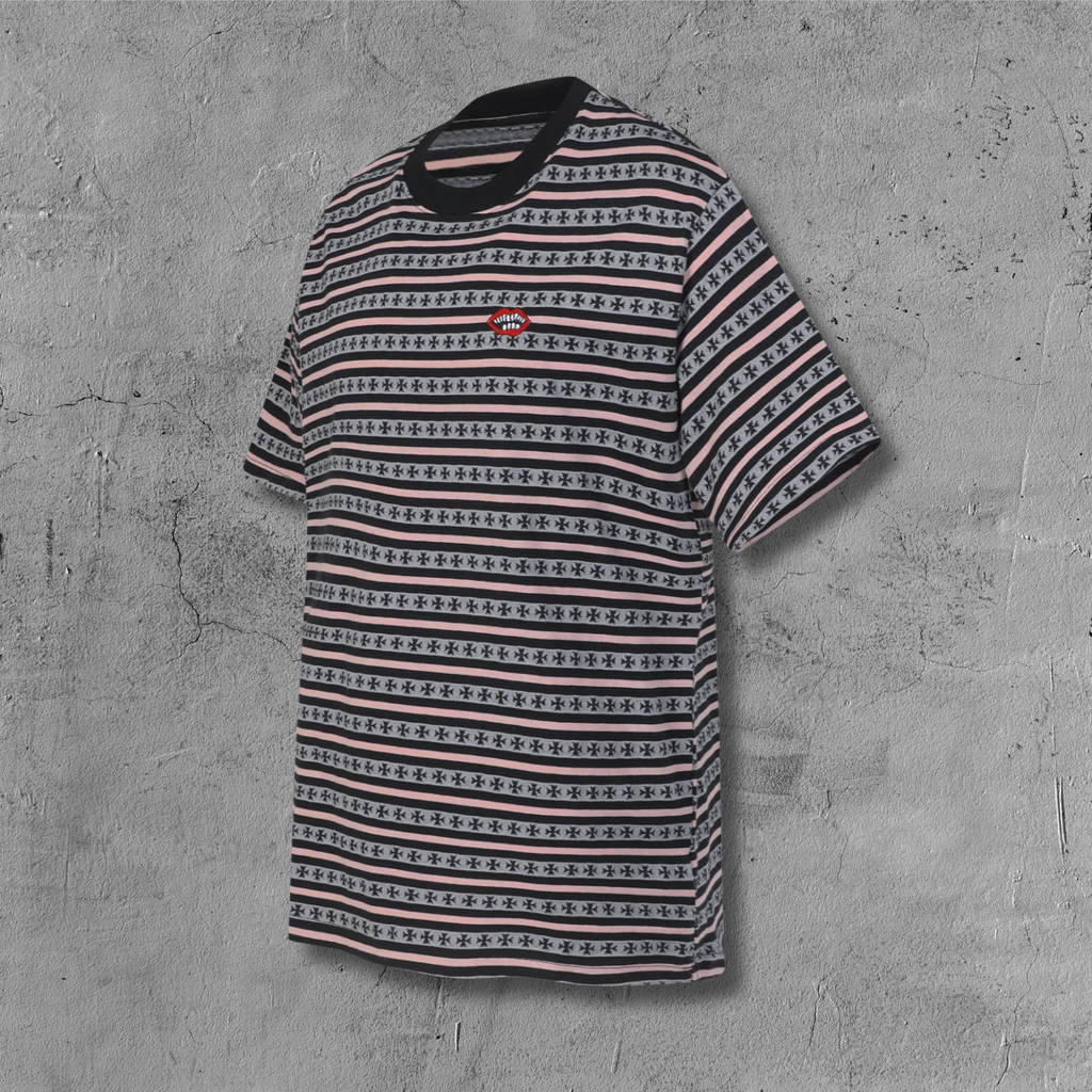 Pink Stripe Cross Pattern T-Shirt™