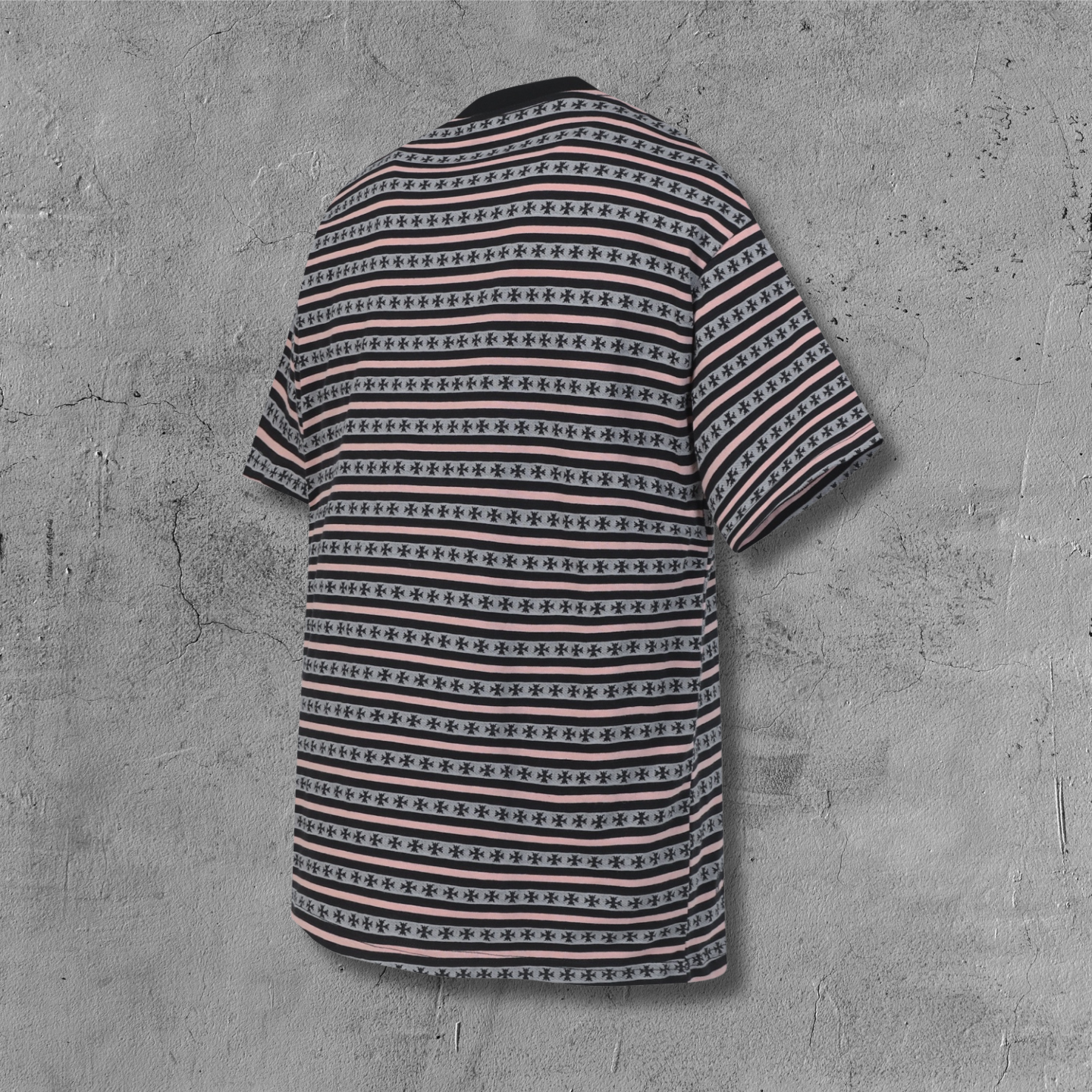 Pink Stripe Cross Pattern T-Shirt™
