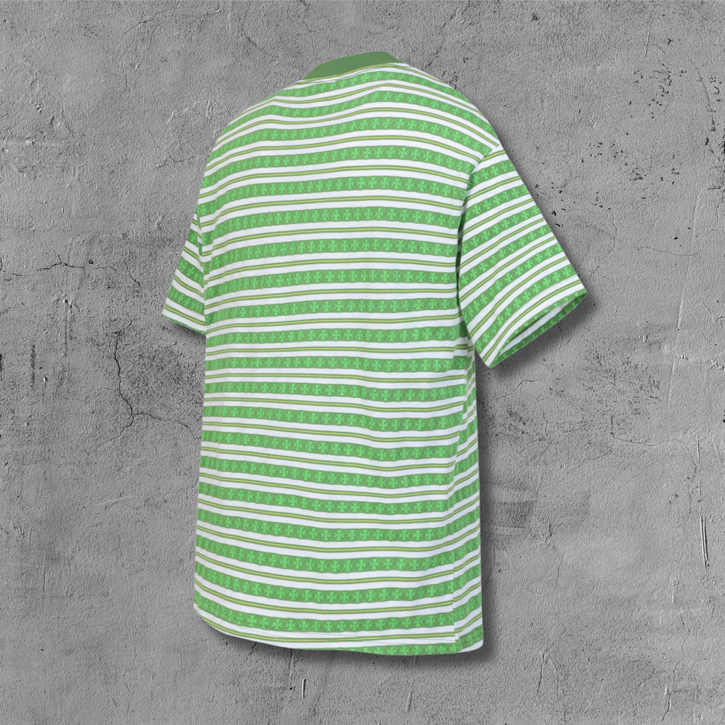 Green Stripe Cross Pattern T-Shirt™