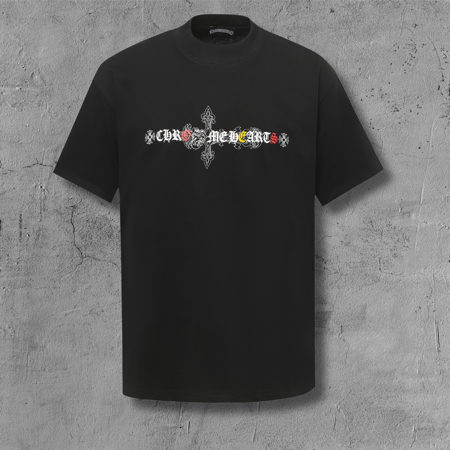Ornate Multicolor Cross Cluster Black T-Shirt™