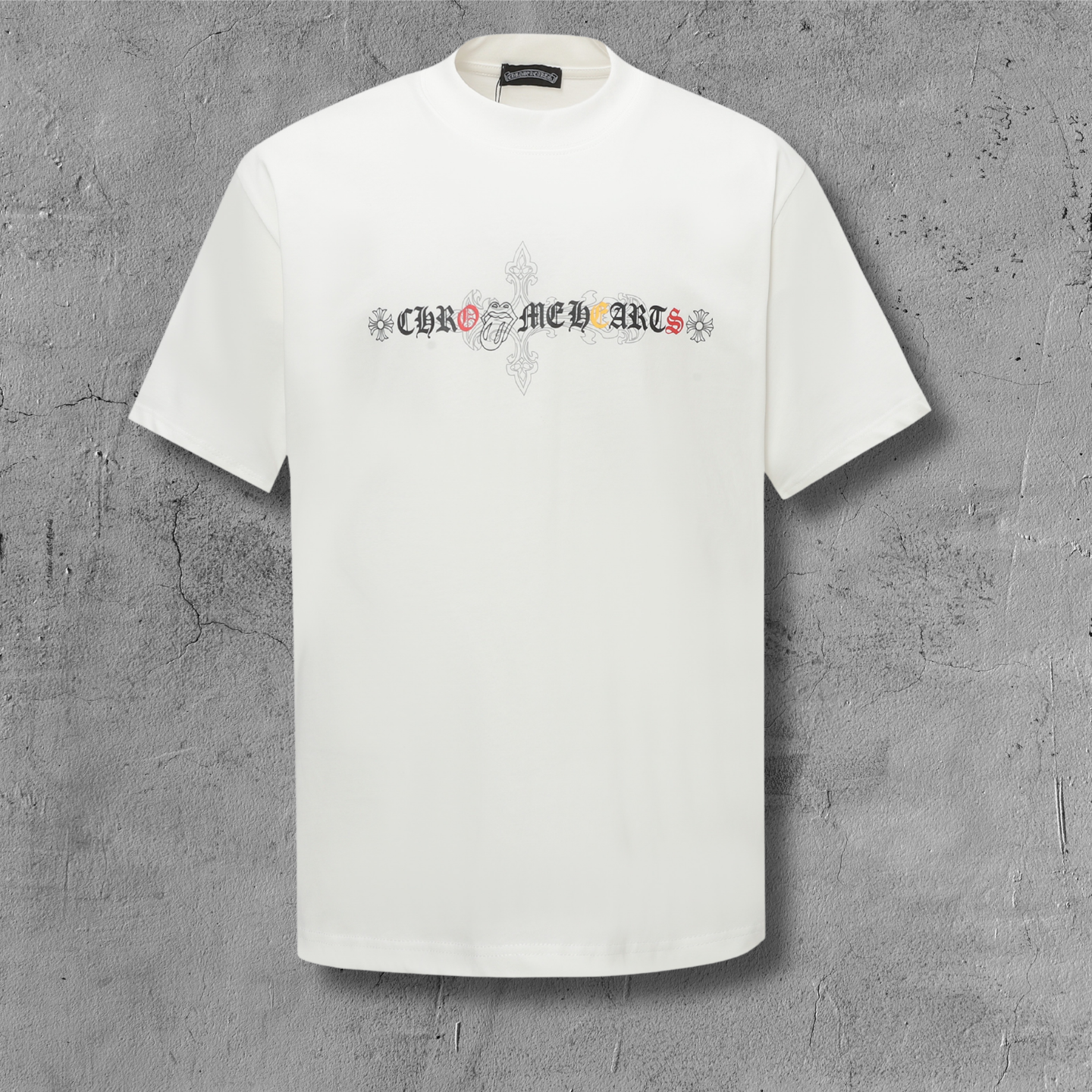Ornate Multicolor Cross Cluster White T-Shirt™