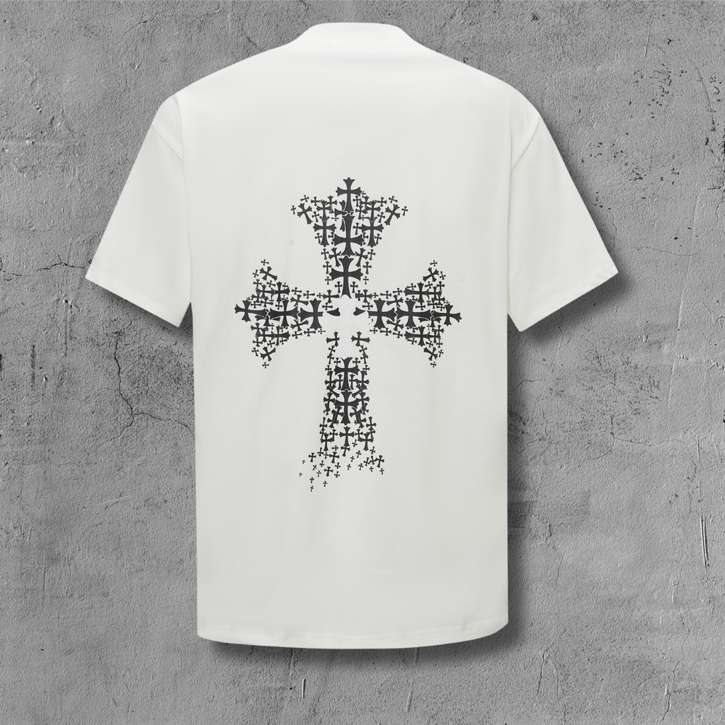 Cross Cluster Mosaic White T-Shirt™