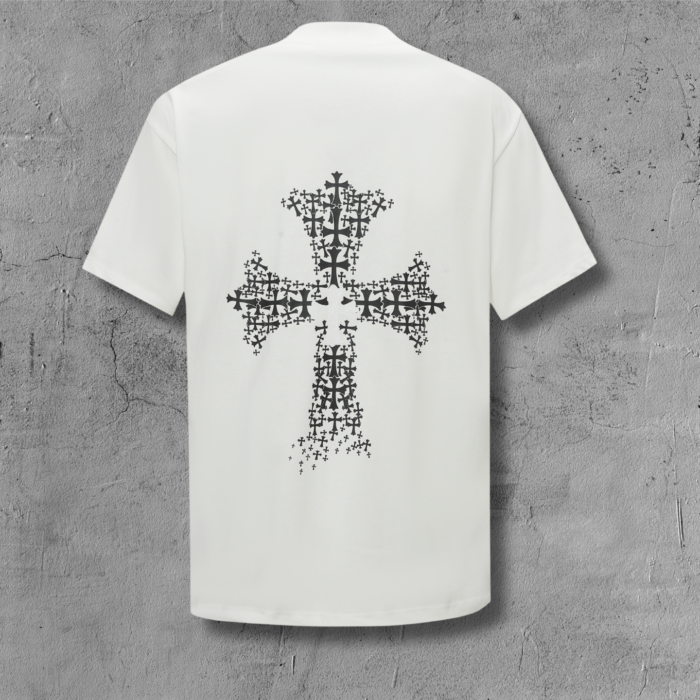 Cross Cluster Mosaic White T-Shirt™