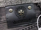 Black Cross Patch Dark Grey Denim Jeans™