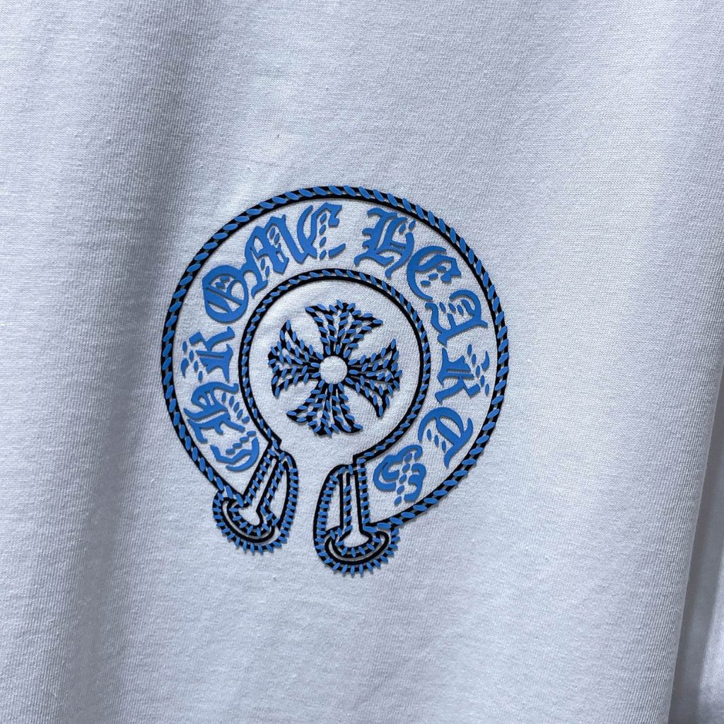 Blue Horse Shoe Logo White T-Shirt™