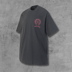 Red Banner Flower Cross Black T-Shirt™