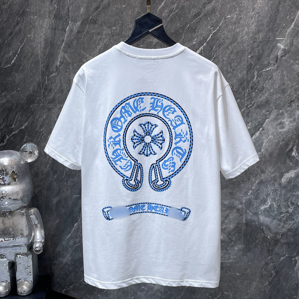 Blue Horse Shoe Logo White T-Shirt™