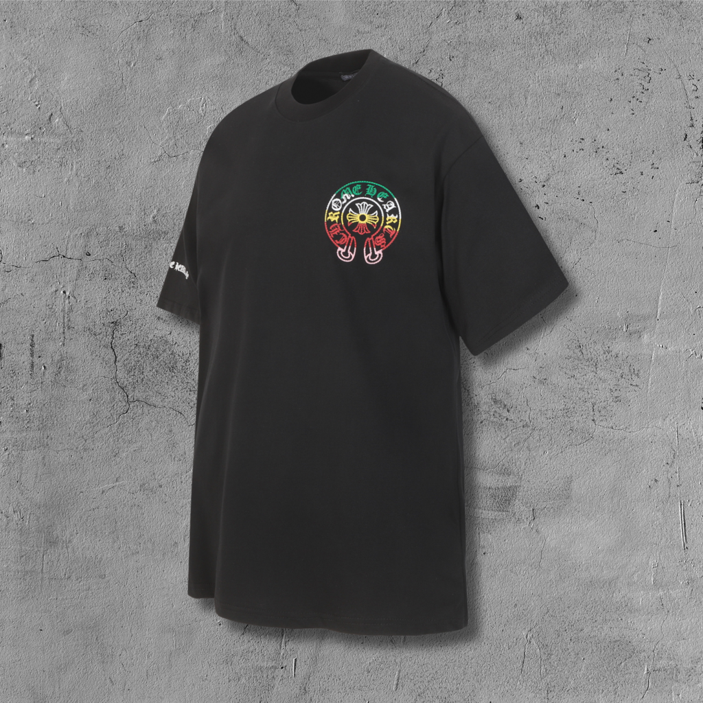 Rhinestone Color Fade Horseshoe Black T-Shirt™