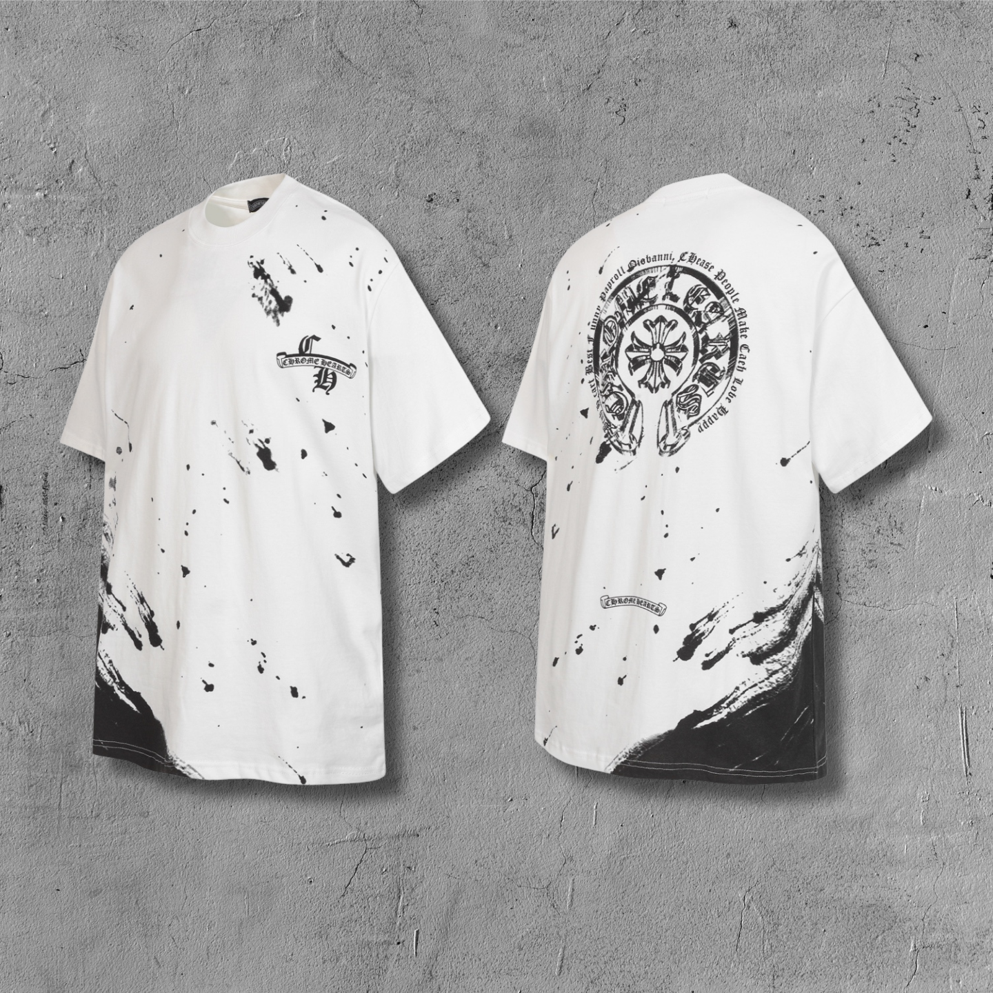 Ink Splatter Horseshoe White T-Shirt™
