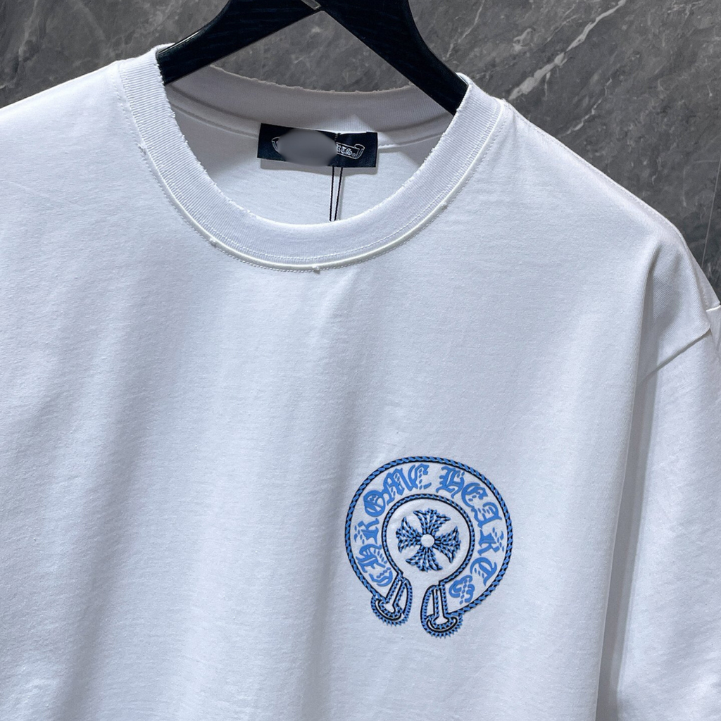 Blue Horse Shoe Logo White T-Shirt™