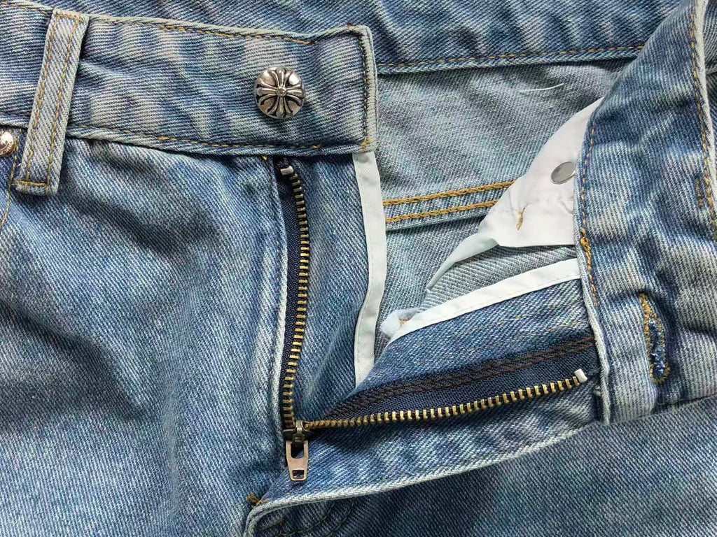 Faded Black Cross Patch Light Denim Baggy Jeans™