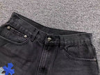 Blue Cross Patch Black Baggy Jeans™