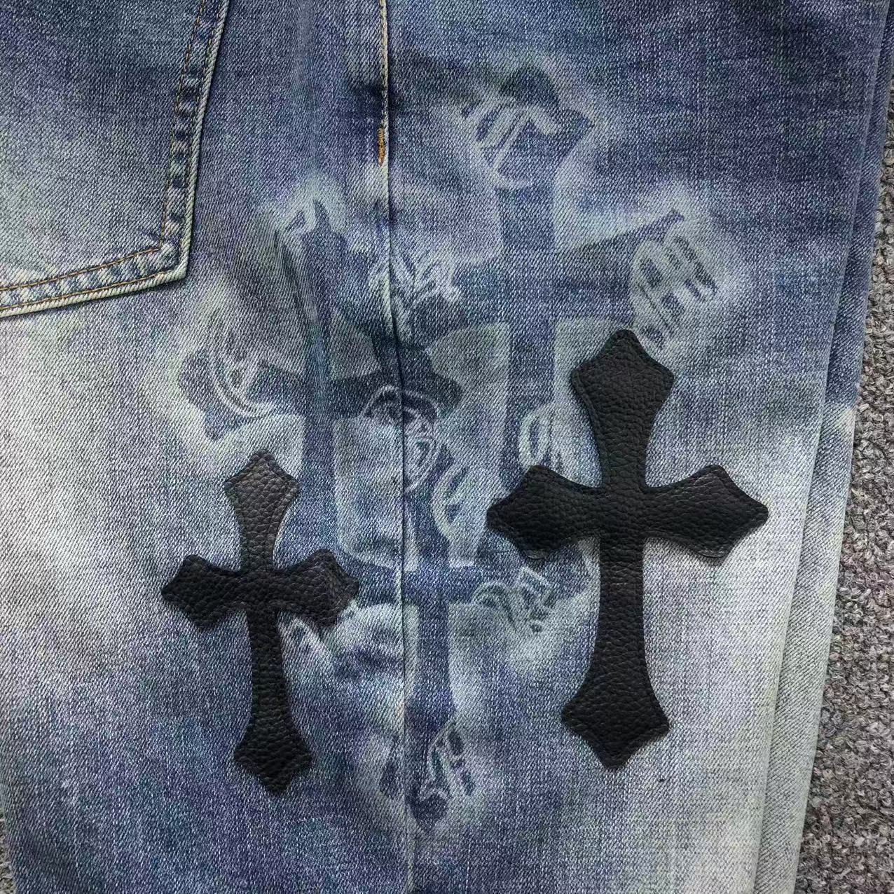 Ghost & Black Cross Patch Denim Jeans™