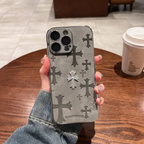 Engraved Crosses Electroplating Leather Case™