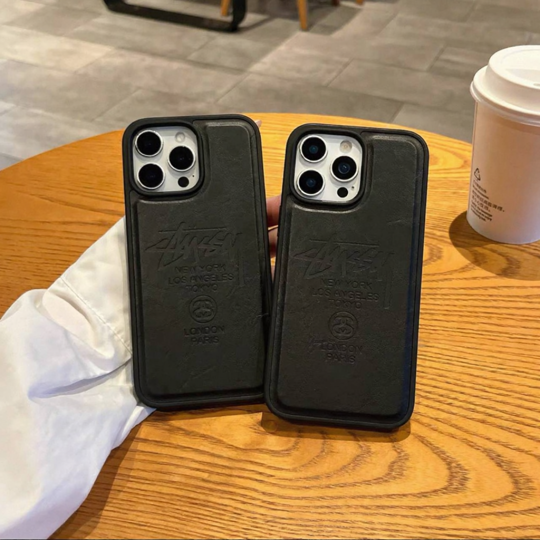 Streetwear Black Leather Phone Case™