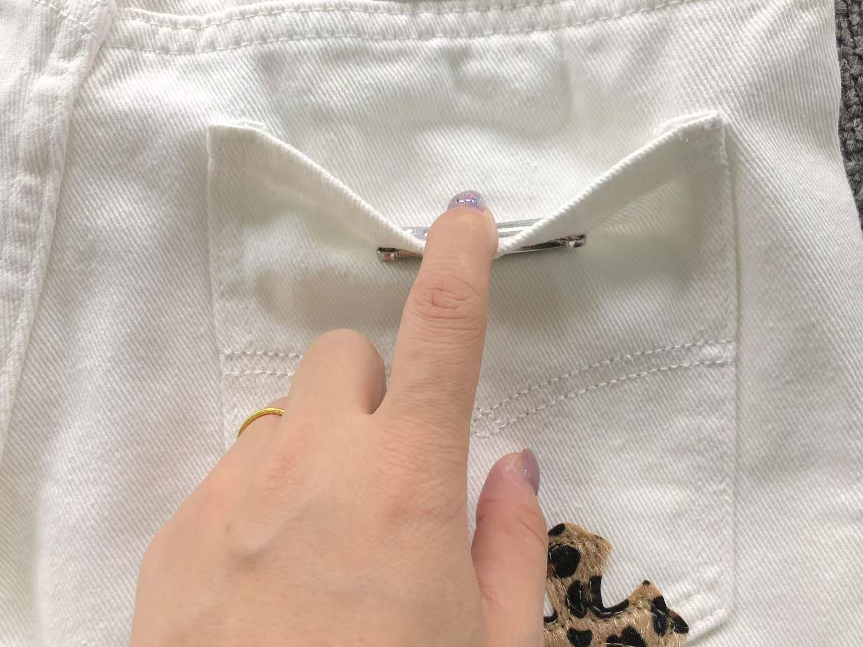 Mattyboy Leopard Cross Patch White Jeans™