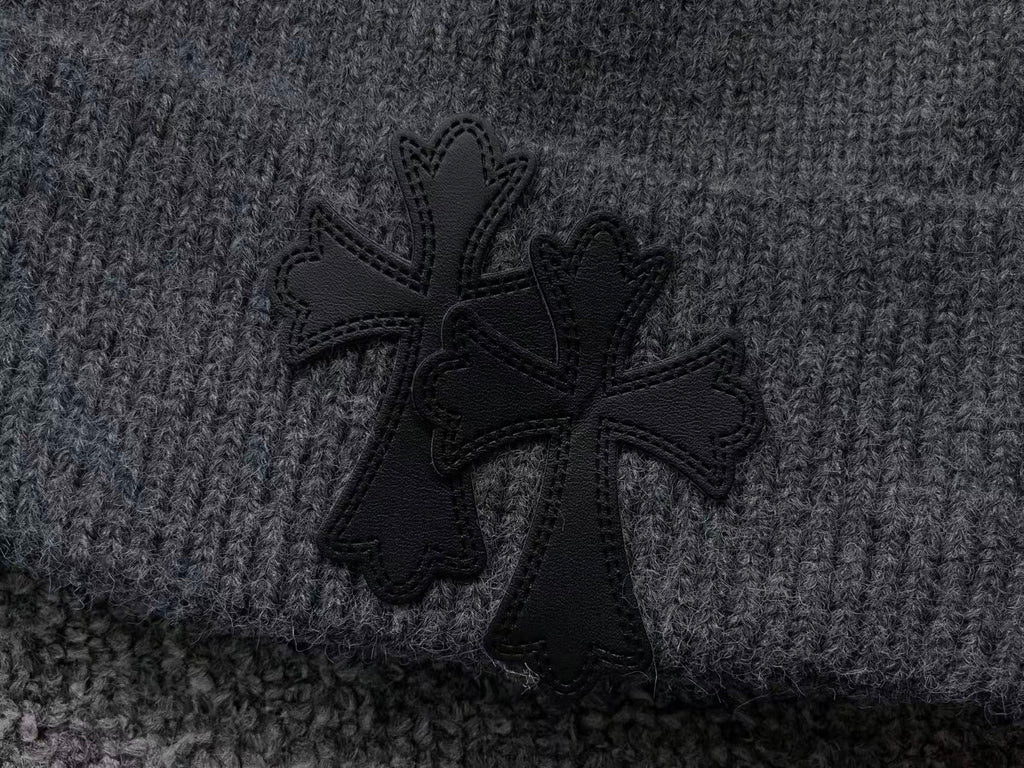 Double Leather Cross Wool Beanie™