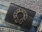 Faded Wash Cross Print Slim Fit Jeans™