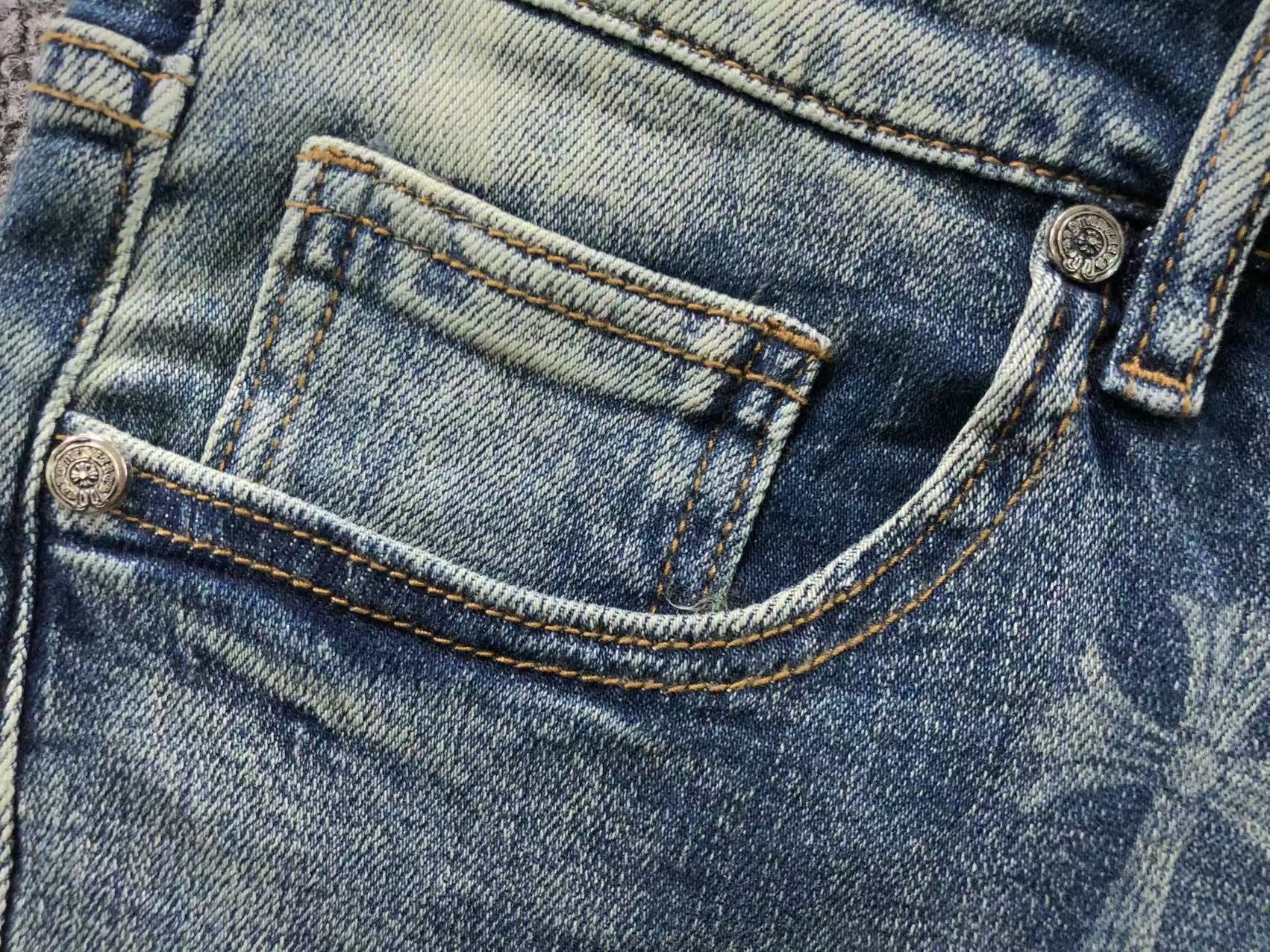 Faded Wash Cross Print Slim Fit Jeans™