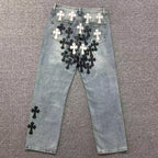 Black & White Cluster Cross Patch Denim Jeans™