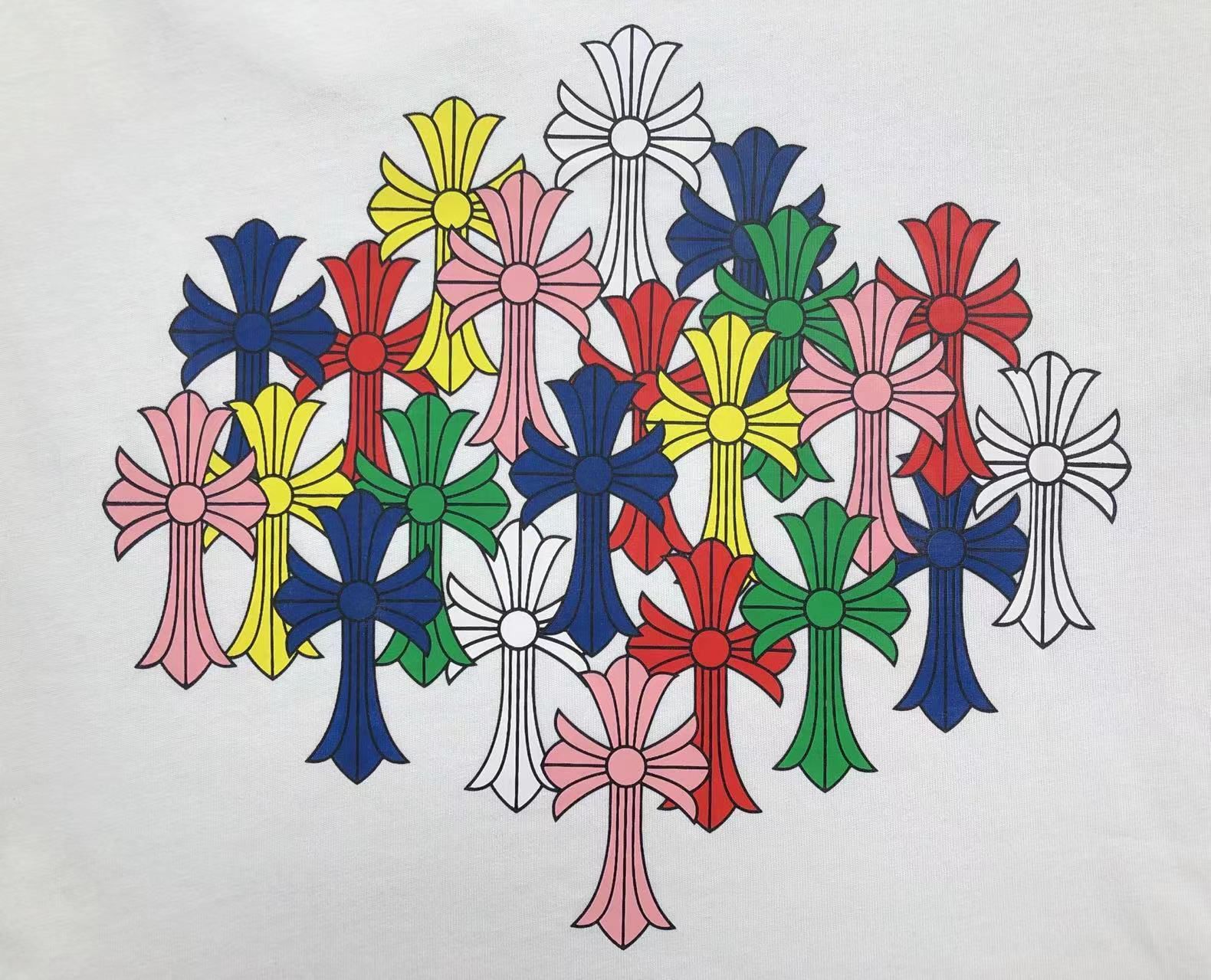 Multicolor Crosses White/Black Long Sleeve™