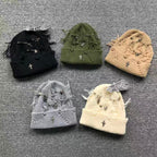 Safety Pin Torn Knit Beanie™