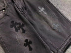 Black Cross Patch Dark Grey Denim Jeans™