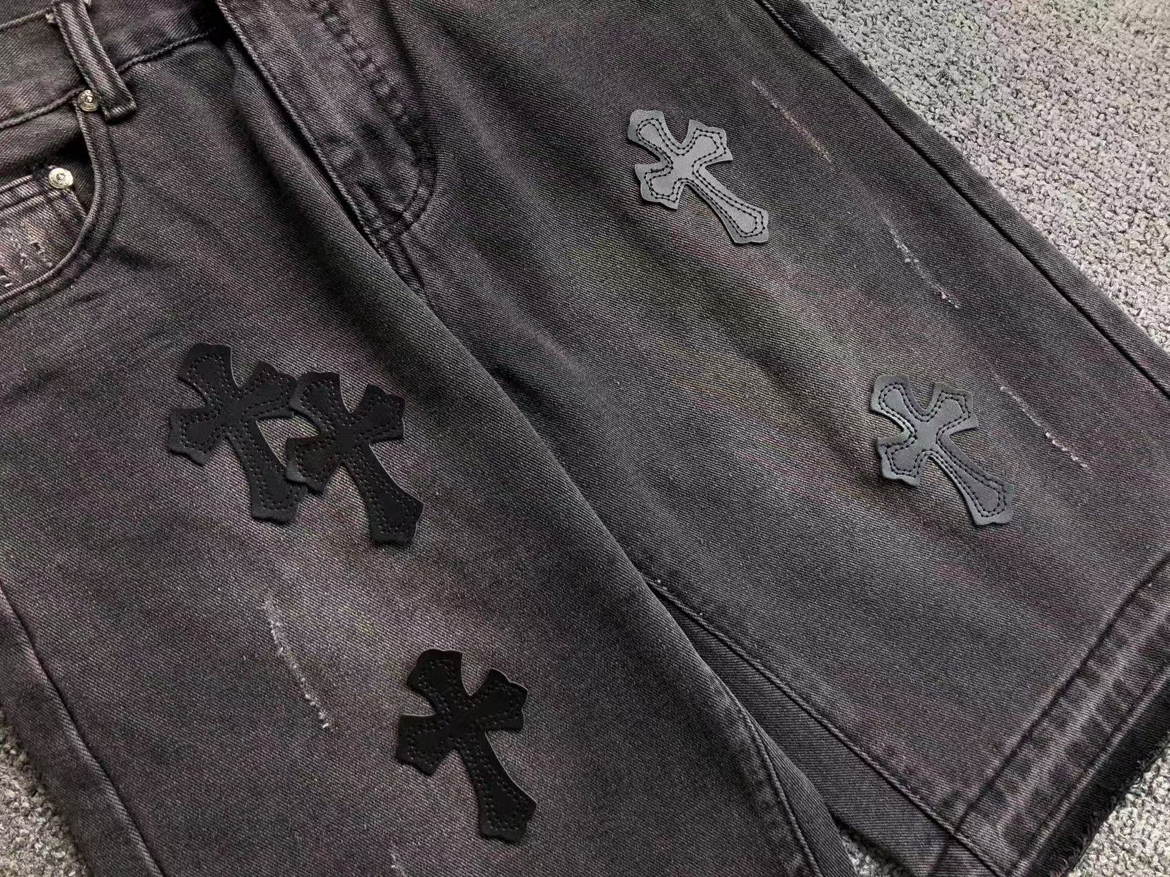 Black Cross Patch Black Denim Jeans™