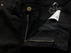 Blue & White Cross Patch Black Zipper Jeans™