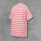 Red Stripe Cross Pattern T-Shirt™