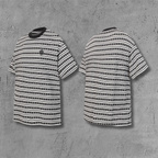 White Stripe Cross Pattern T-Shirt™