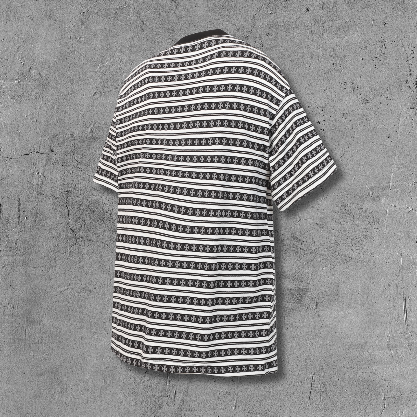 White Stripe Cross Pattern T-Shirt™