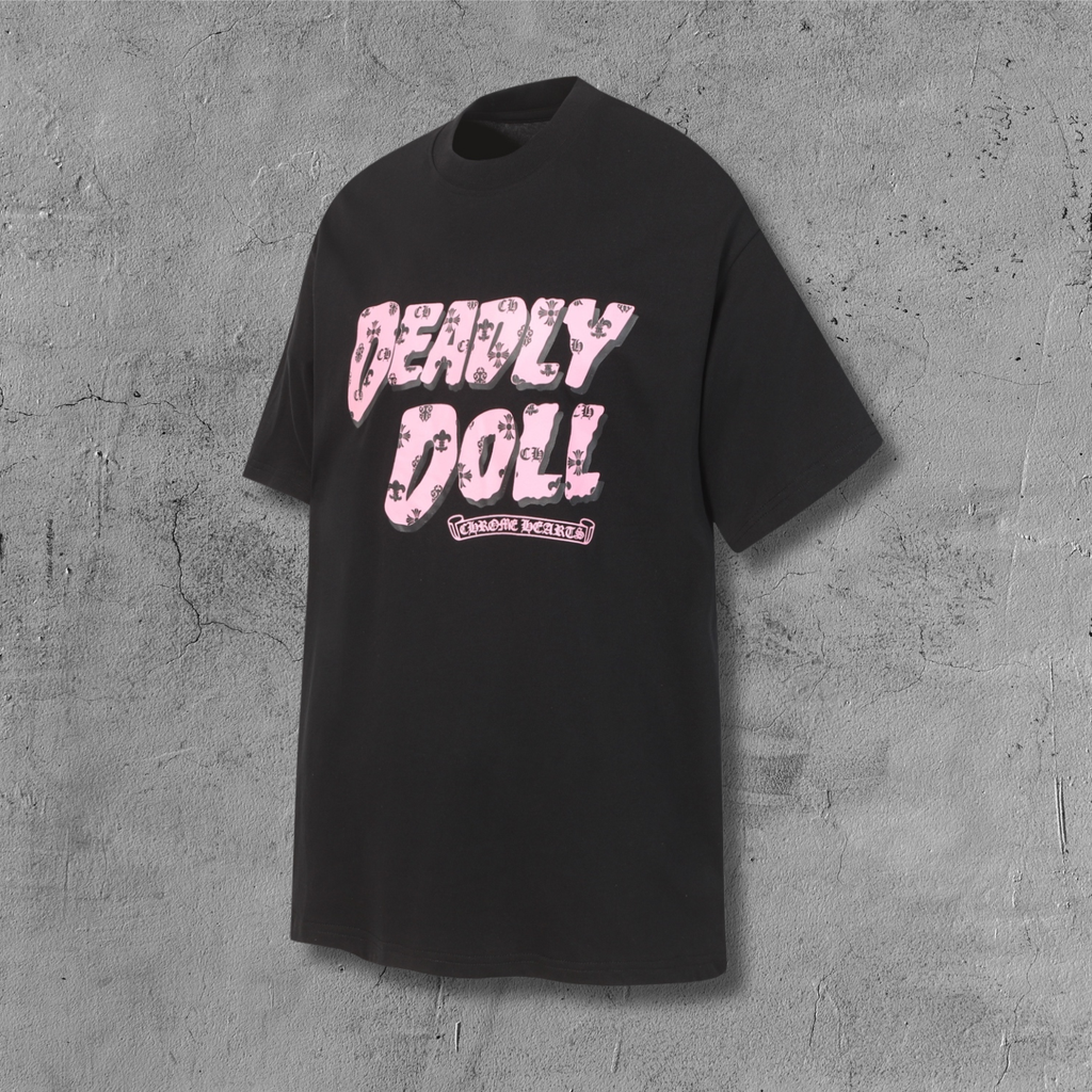 Pink Deadly Doll Black T-Shirt™