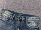 Faded Wash Cross Print Slim Fit Jeans™