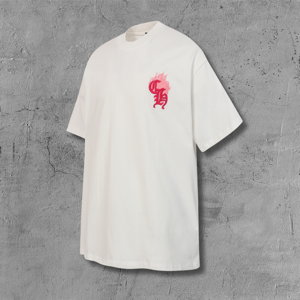 Pink Drip Script Logo White T-Shirt™